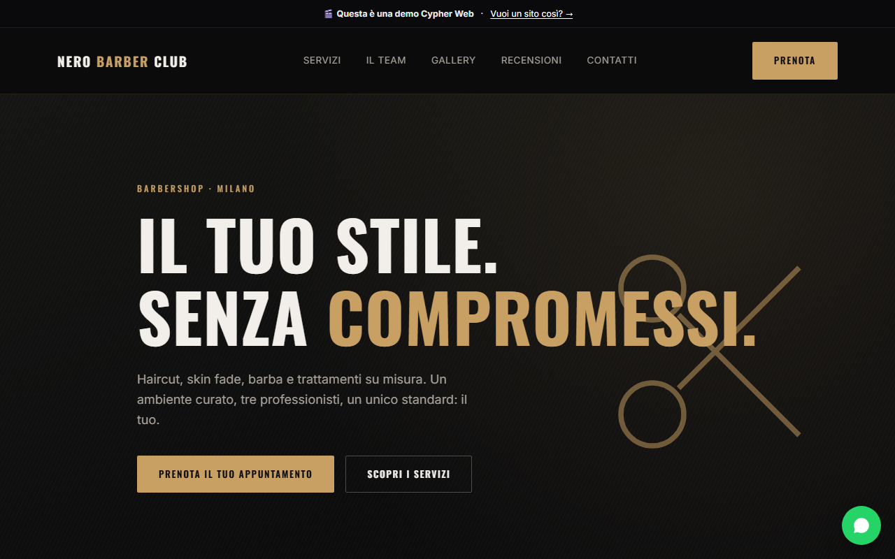 Anteprima homepage Nero Barber Club