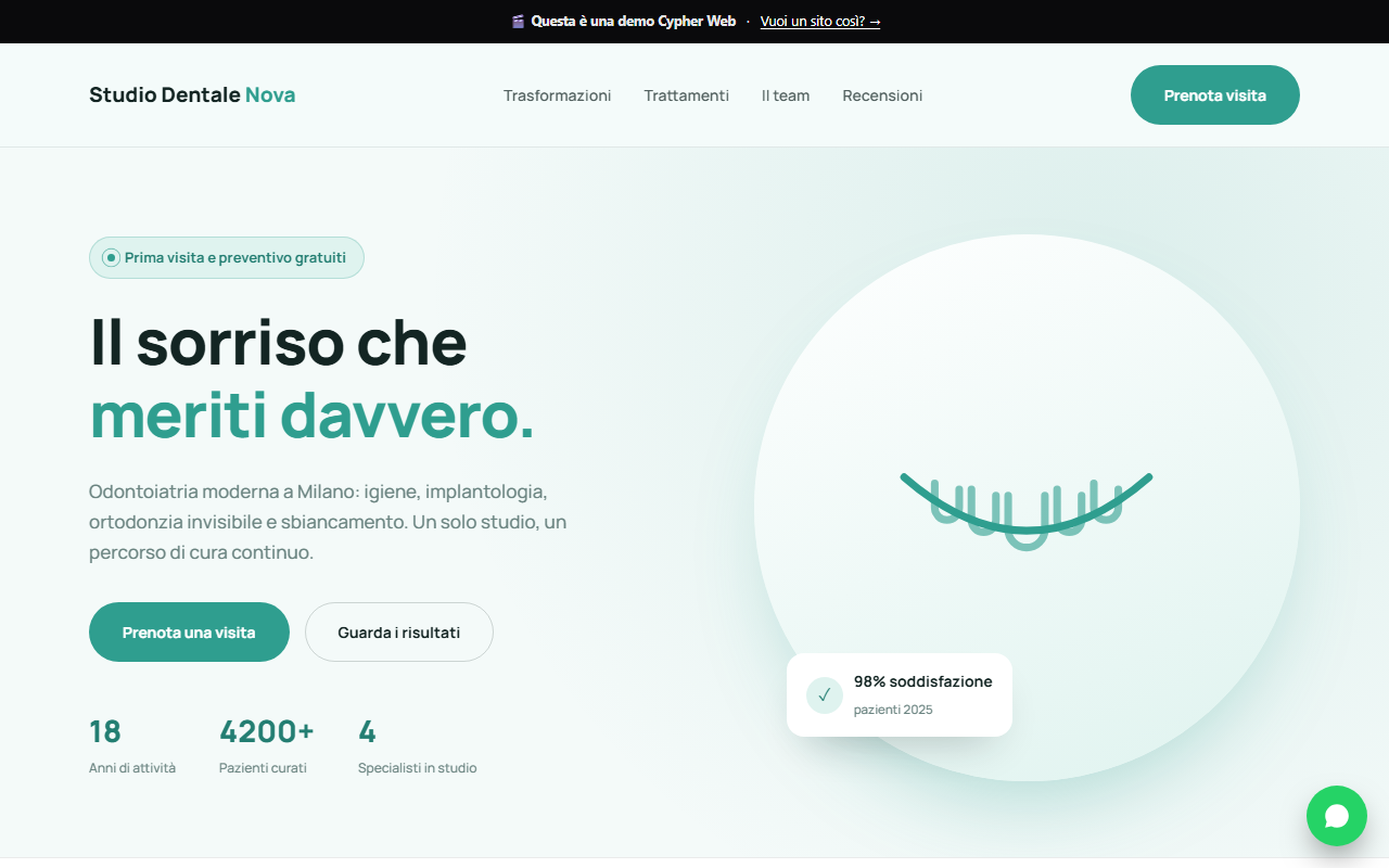 Anteprima homepage Studio Dentale Nova