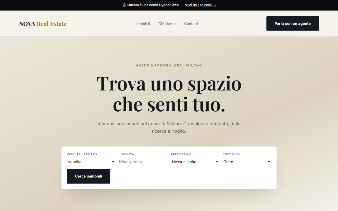 Anteprima homepage Nova Real Estate